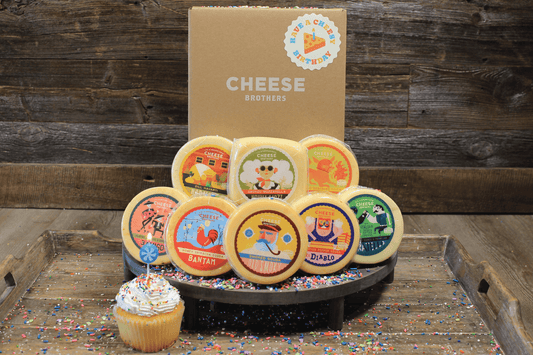 "Have a Cheesy Birthday" Gift Basket - 8-Cheese Wisconsin Birthday Gift