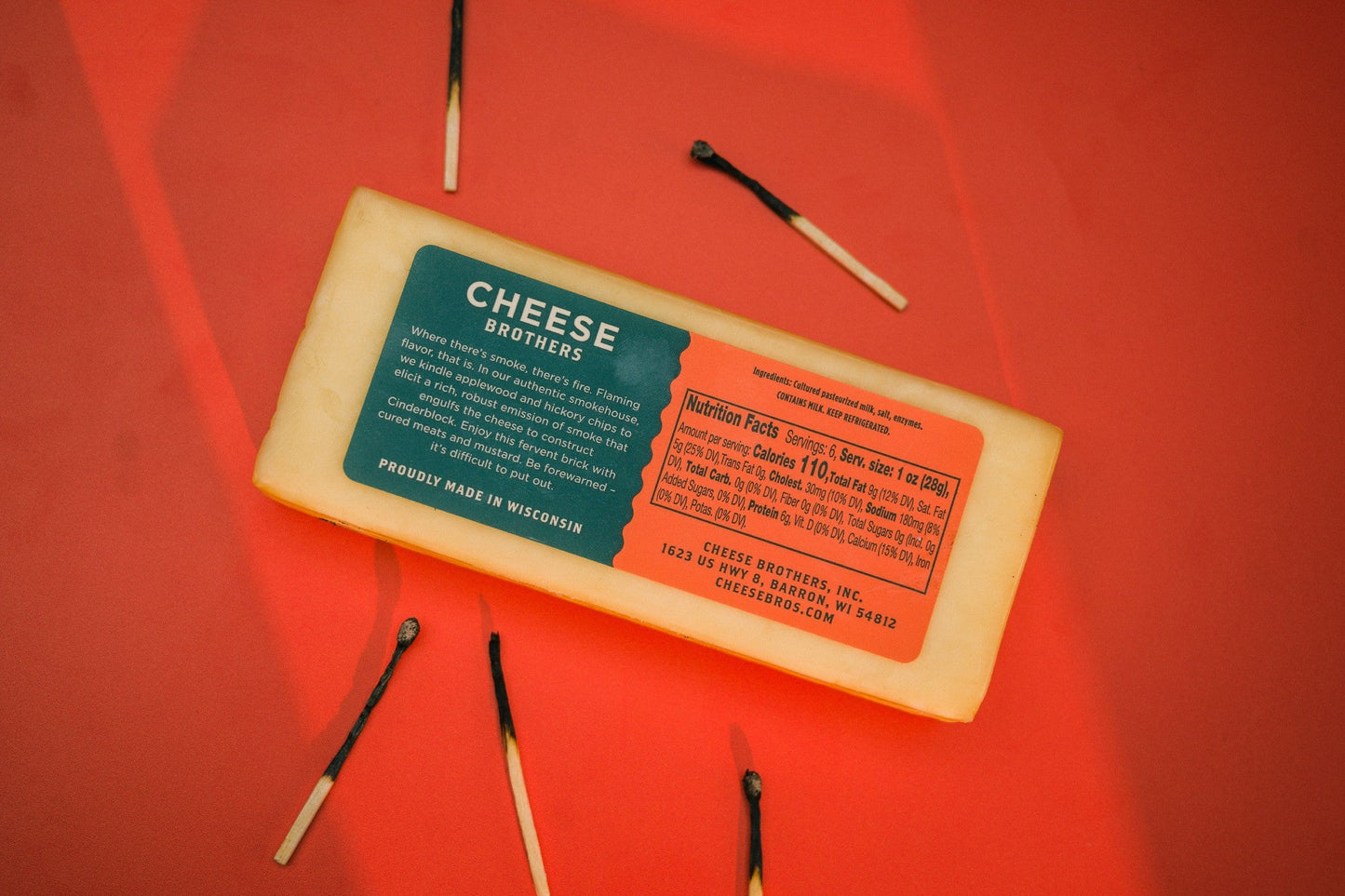 Smoked Cheddar "Cinderblock" - Applewood & Hickory Smoked Wisconsin Cheddar