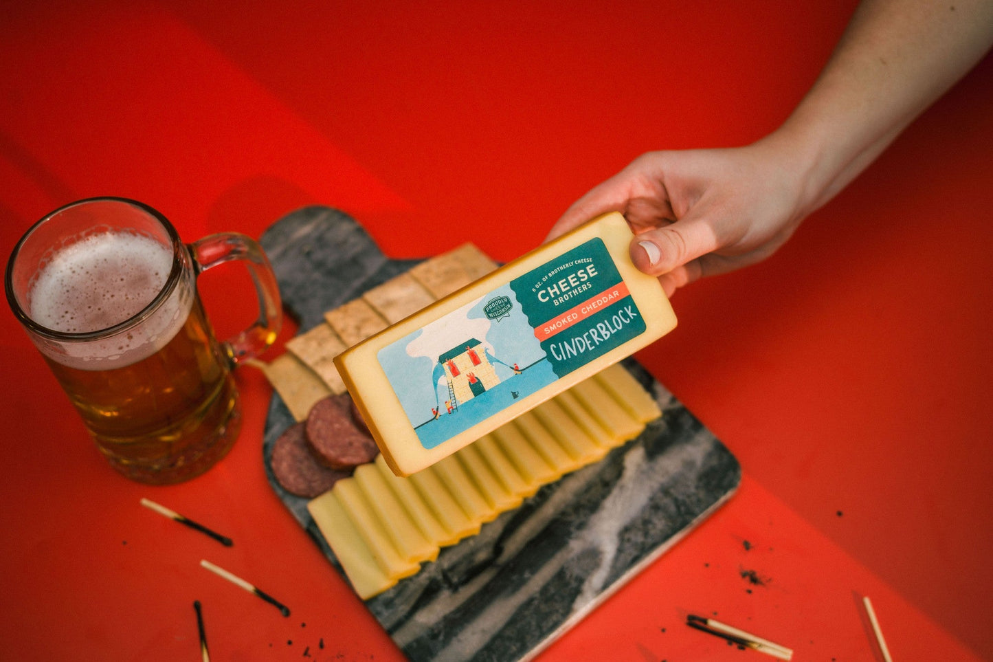 Smoked Cheddar "Cinderblock" - Applewood & Hickory Smoked Wisconsin Cheddar