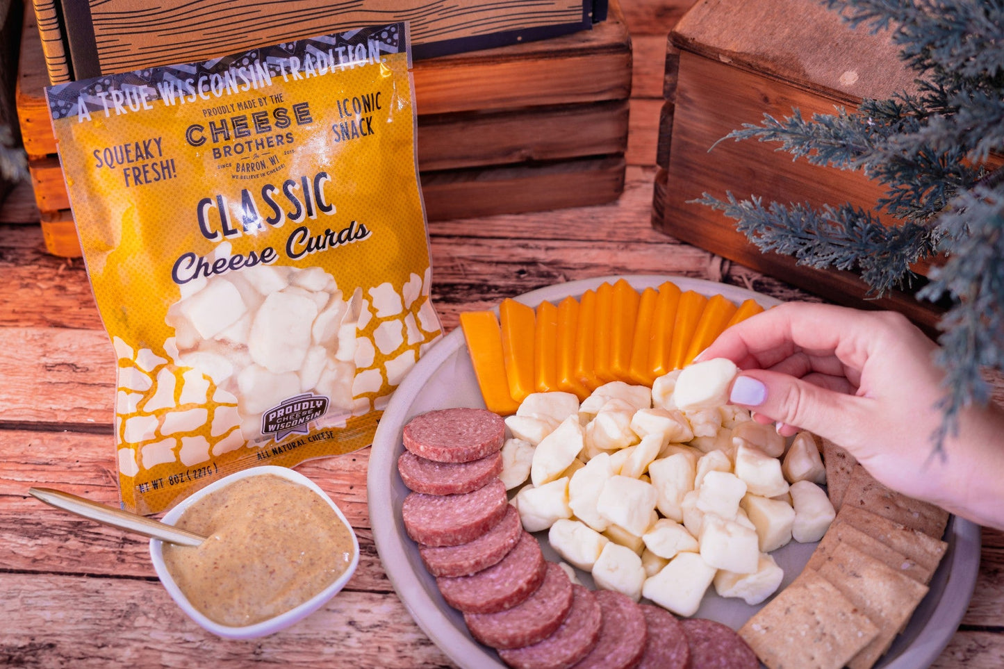 The Char-CURD-erie Box - Wisconsin Cheese Curds & Summer Sausage Gift Set
