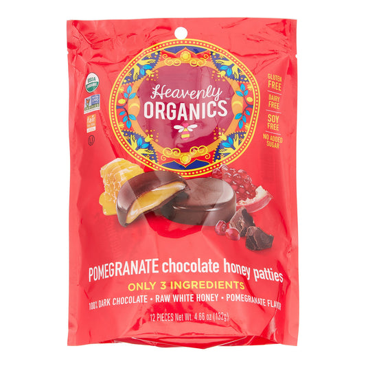 Heavenly Organics Chocolate Honey Pattie Pomegranate (6x4.66 OZ)