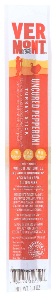 Vermont Smoke and Cure Sticks Turkey Uncured Pepperoni (24x1 OZ)