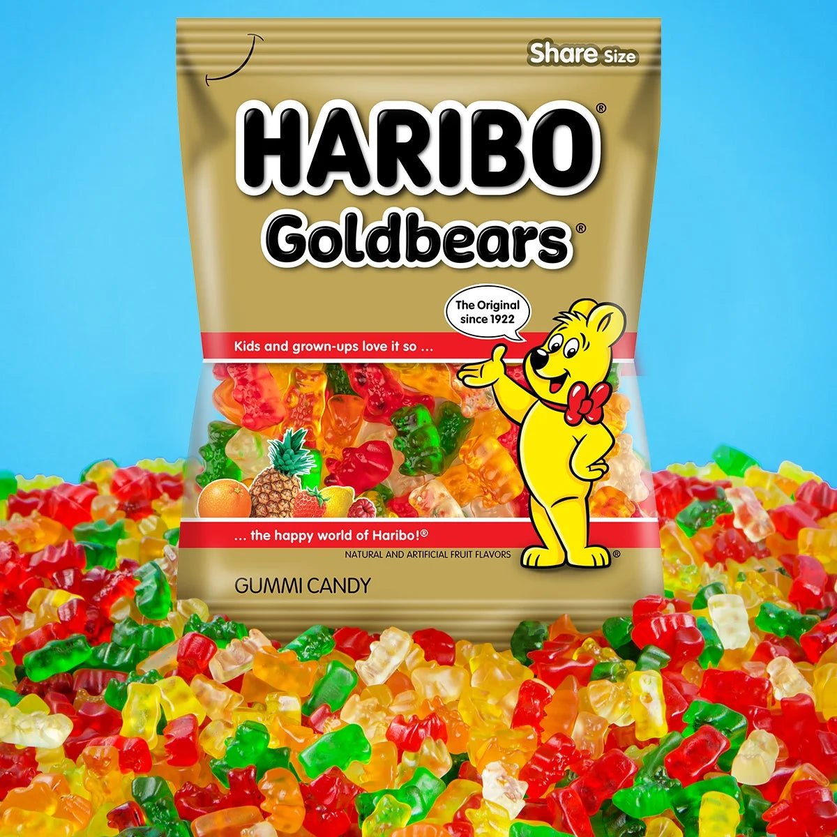 German Goldbears Gummies Original Assorted Fruit Flavor Gummy Candy, 3Lb, Party Size Bag - Taste The Planets