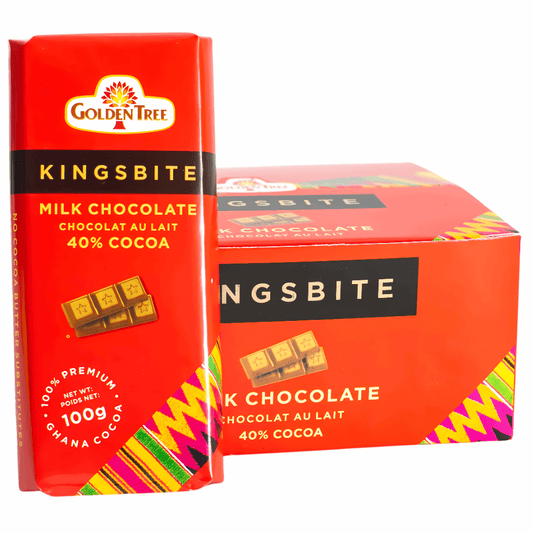 Kingsbite Milk Chocolate Bar from Ghana | 100% Cocoa – 1 Pc or Box of 10 | Taste The Planets 