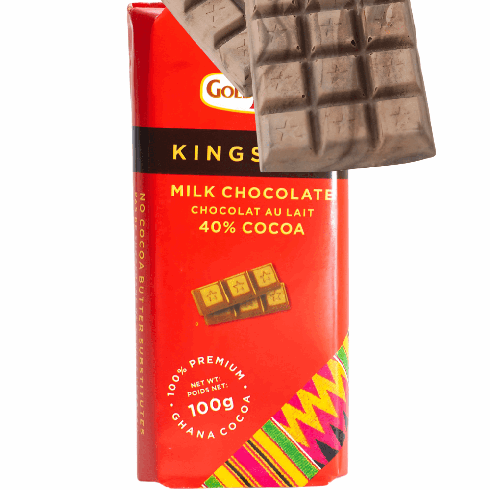 Kingsbite Milk Chocolate Bar from Ghana | 100% Cocoa – 1 Pc or Box of 10 | Taste The Planets 