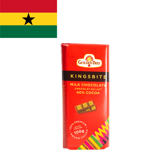 Kingsbite Milk Chocolate Bar from Ghana | 100% Cocoa – 1 Pc or Box of 10 | Taste The Planets 