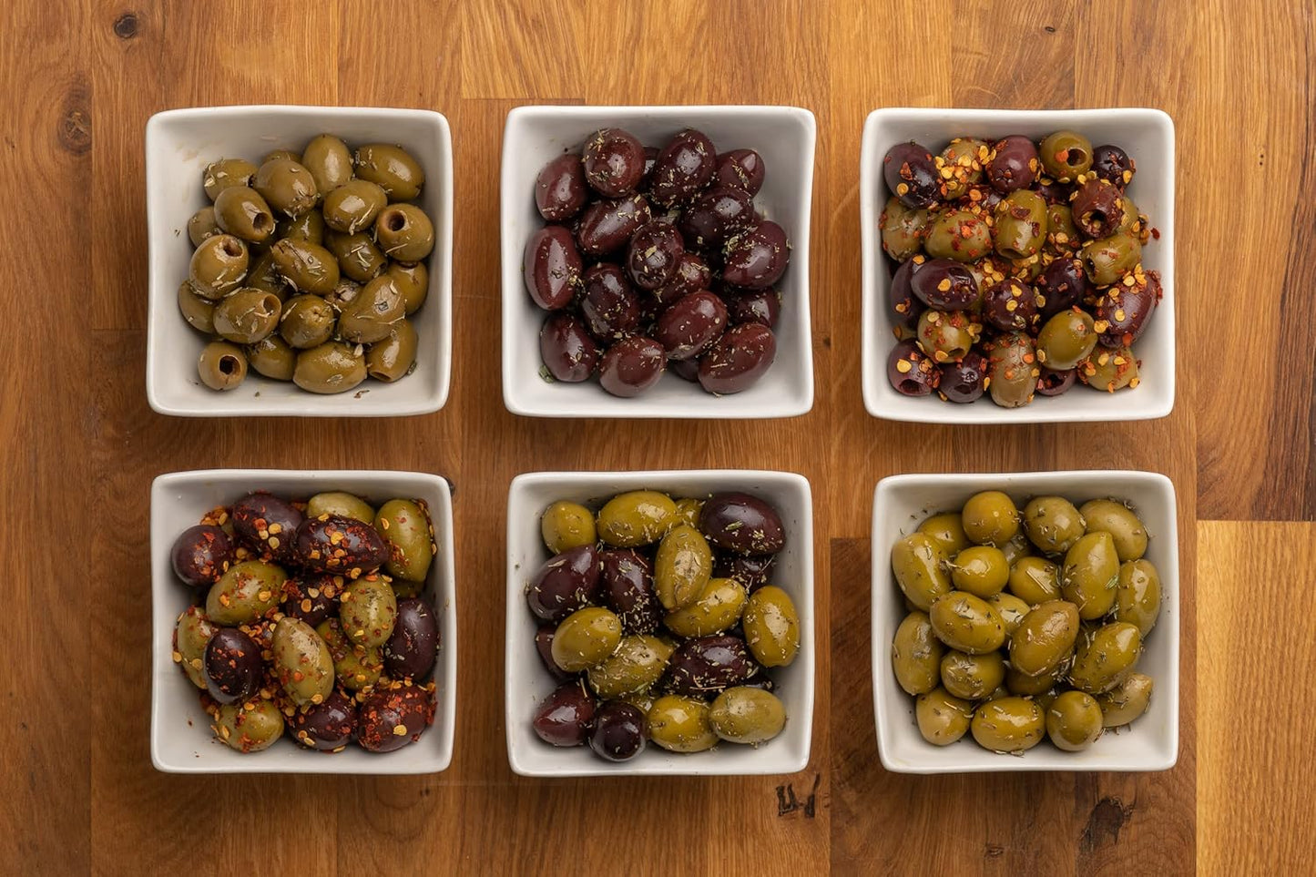 Greek Olive Variety Pack – 4 Flavors, Vacuum Sealed, 4 x 200g