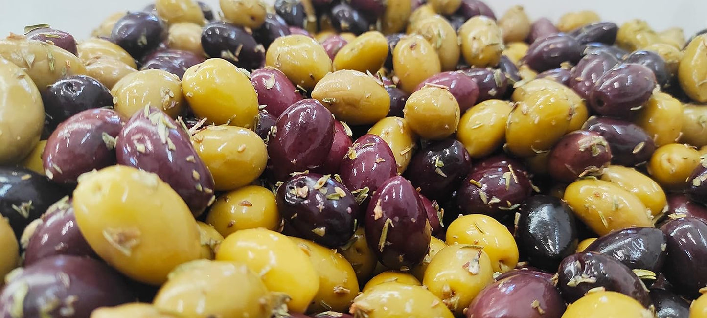 Greek Olive Variety Pack – 4 Flavors, Vacuum Sealed, 4 x 200g