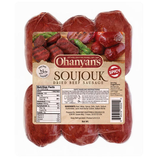 Ohanyan's Spicy Sujuk - Hot Armenian Beef Sausage | Halal Certified
