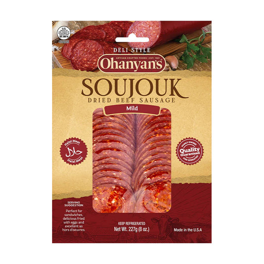 Ohanyan's Sliced Sujuk 220g - Halal Armenian Beef Sausage | Pre-Sliced
