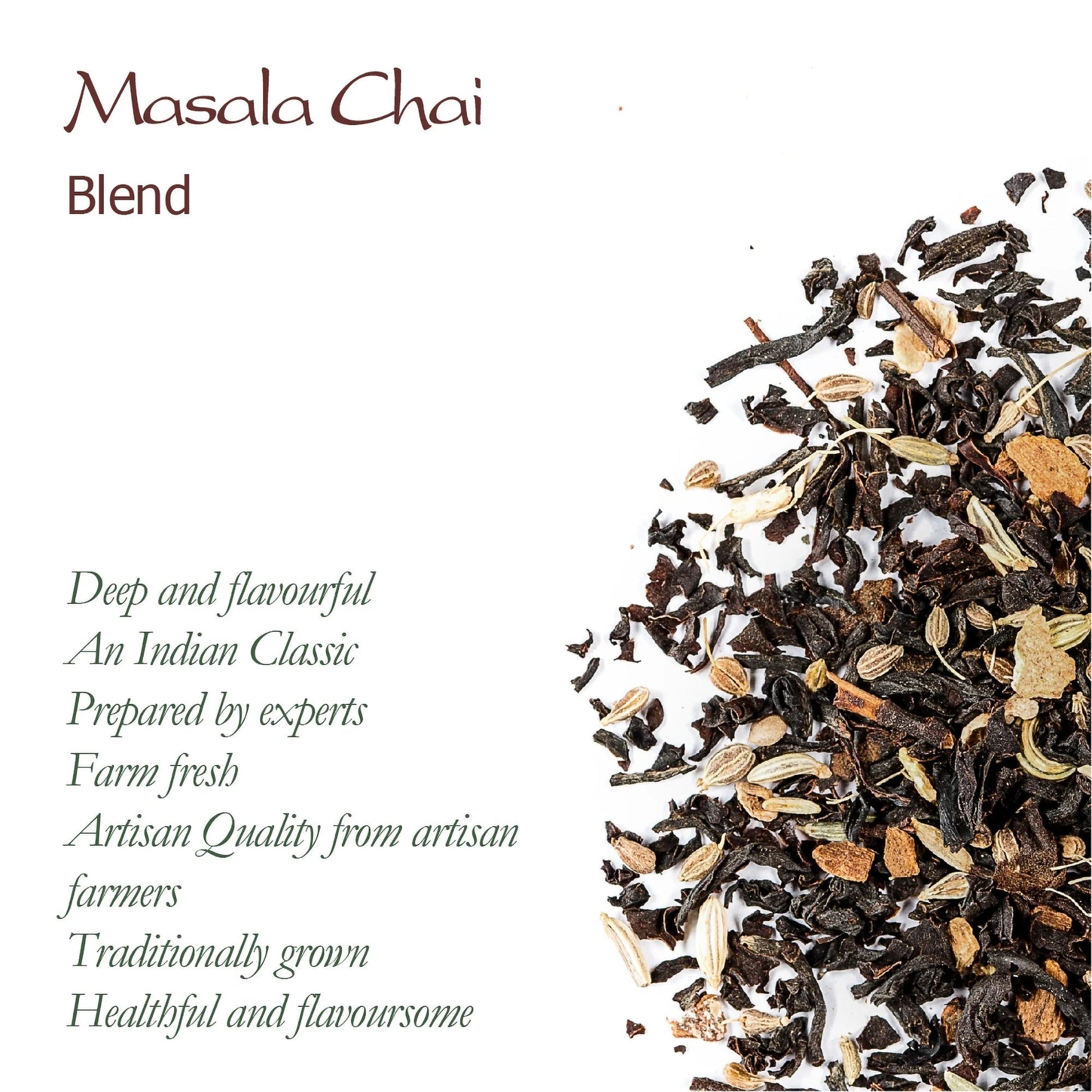 Indian Masala Chai Organic Black Tea – Spiced Loose Leaf Breakfast 100g - Taste The Planets