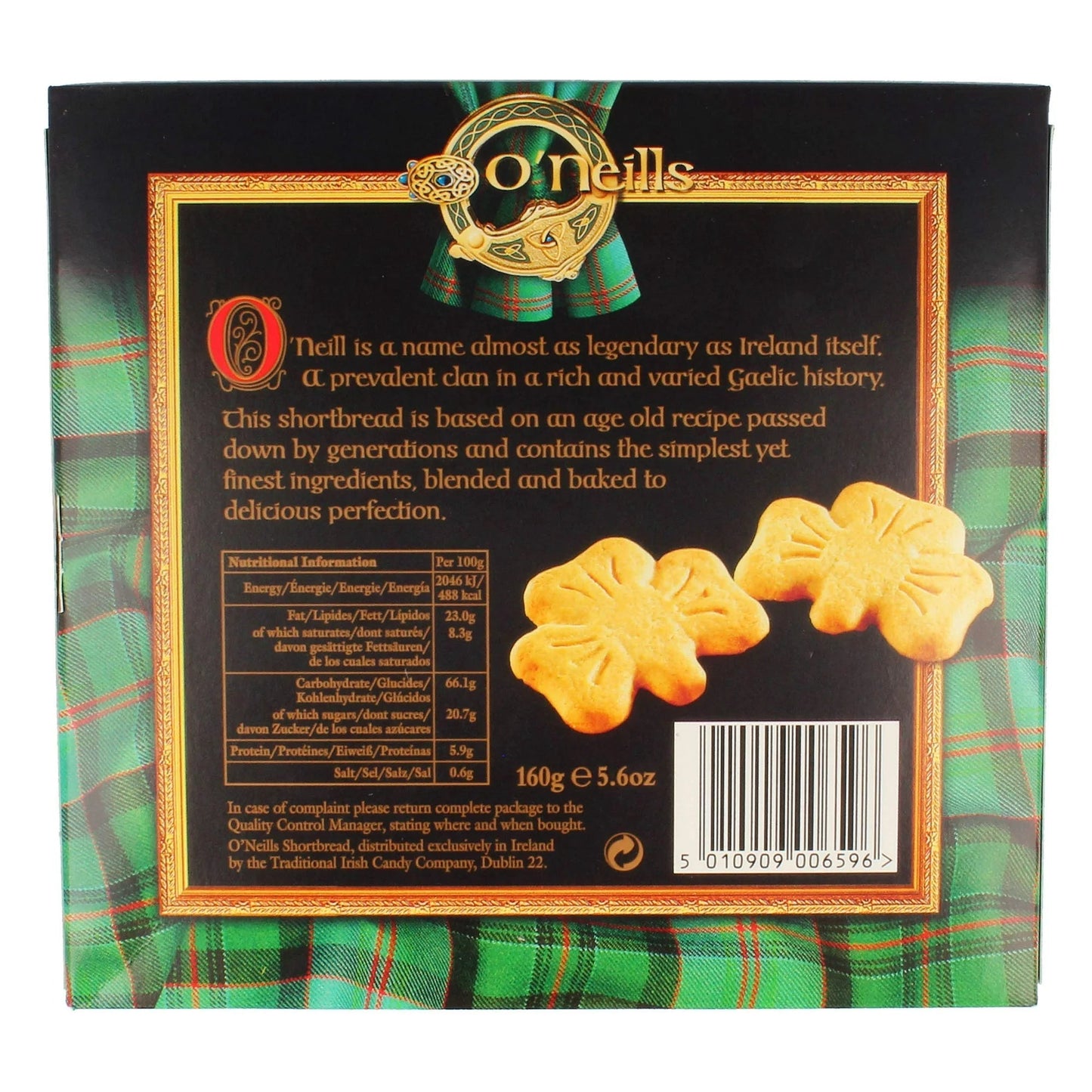 Irish O’Neills Shamrock Shortbread Cookies – Buttery Irish Delight in Every Bite, 5.6 oz - Taste The Planets