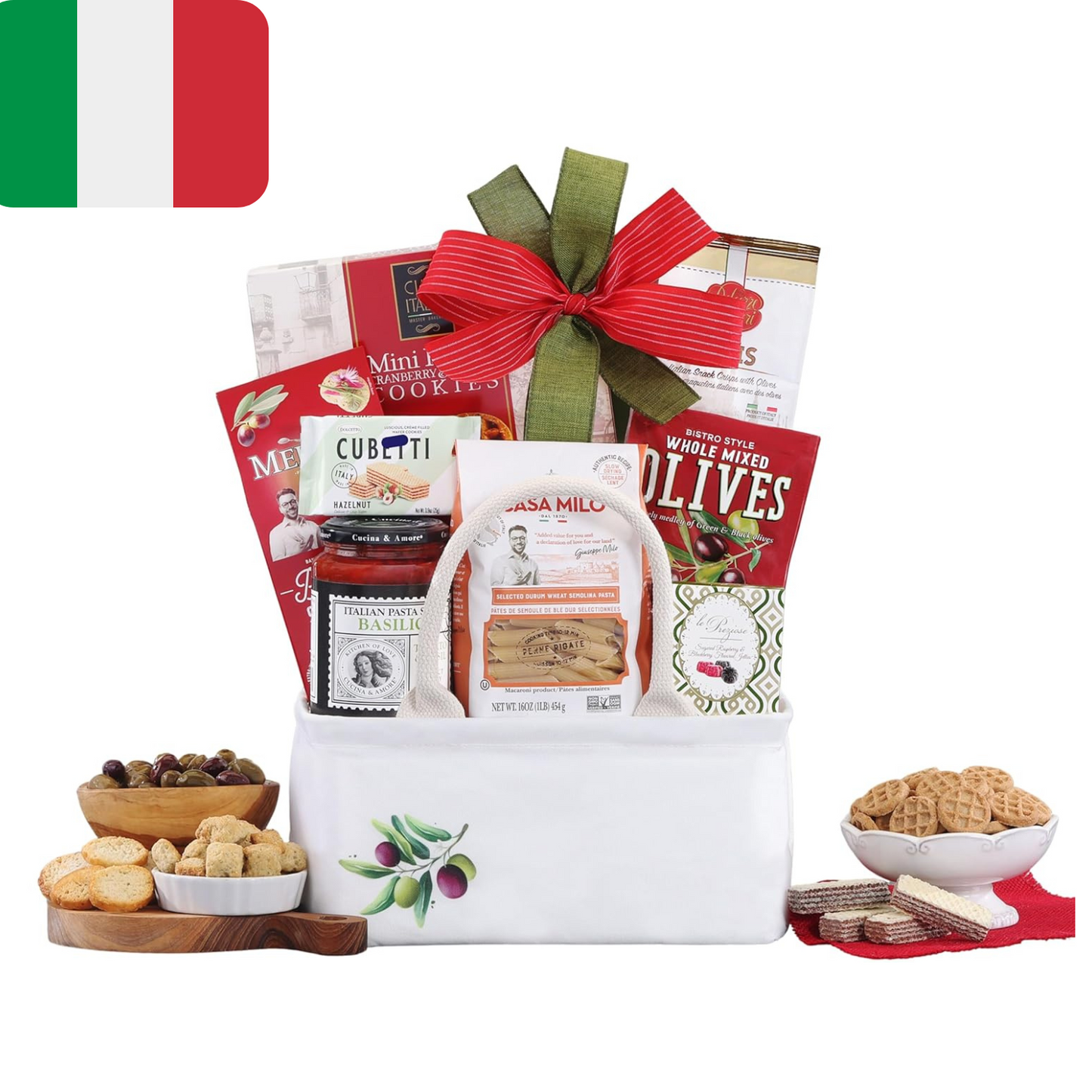 Taste of Italy Gourmet Gift Basket – Italian Snacks, Pasta, Sauce & Treats