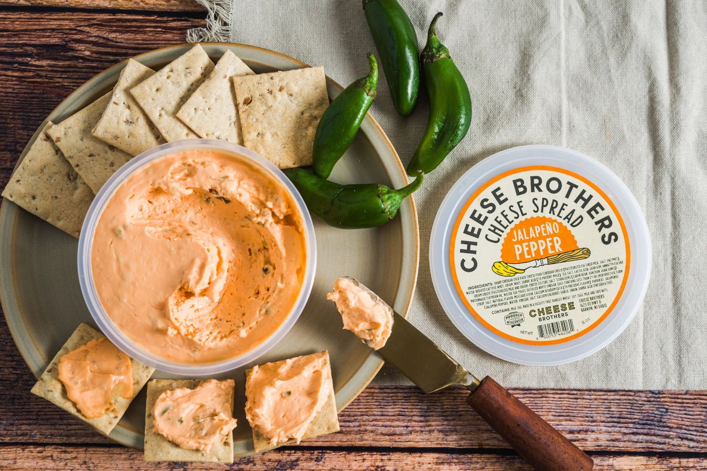 Jalapeño Pepper Cheese Spread - Sharp Wisconsin Cheddar with Real Jalapeños
