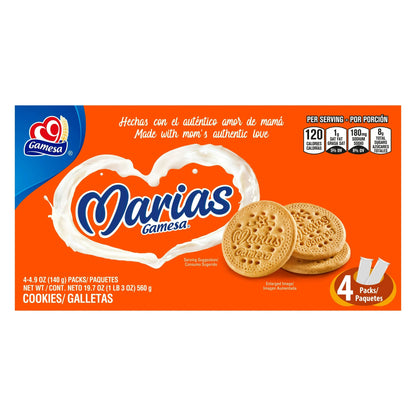 Mexican Gamesa Marias Cookies, 4.9 oz, 4-Count (Single Pack or 2-Pack)