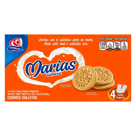 Mexican Gamesa Marias Cookies, 4.9 oz, 4-Count (Single Pack or 2-Pack)