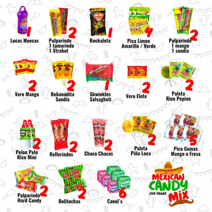 Mexican Candy Mix 42ct - Spicy Sweet Sour Dulces Luca Pulparindo Rellerindo