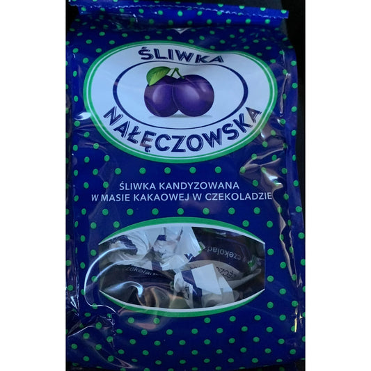 Polish Solidarnosc Sliwka Naleczowska – Candied Plums in Dark Chocolate, 12.34 oz - Taste The Planets