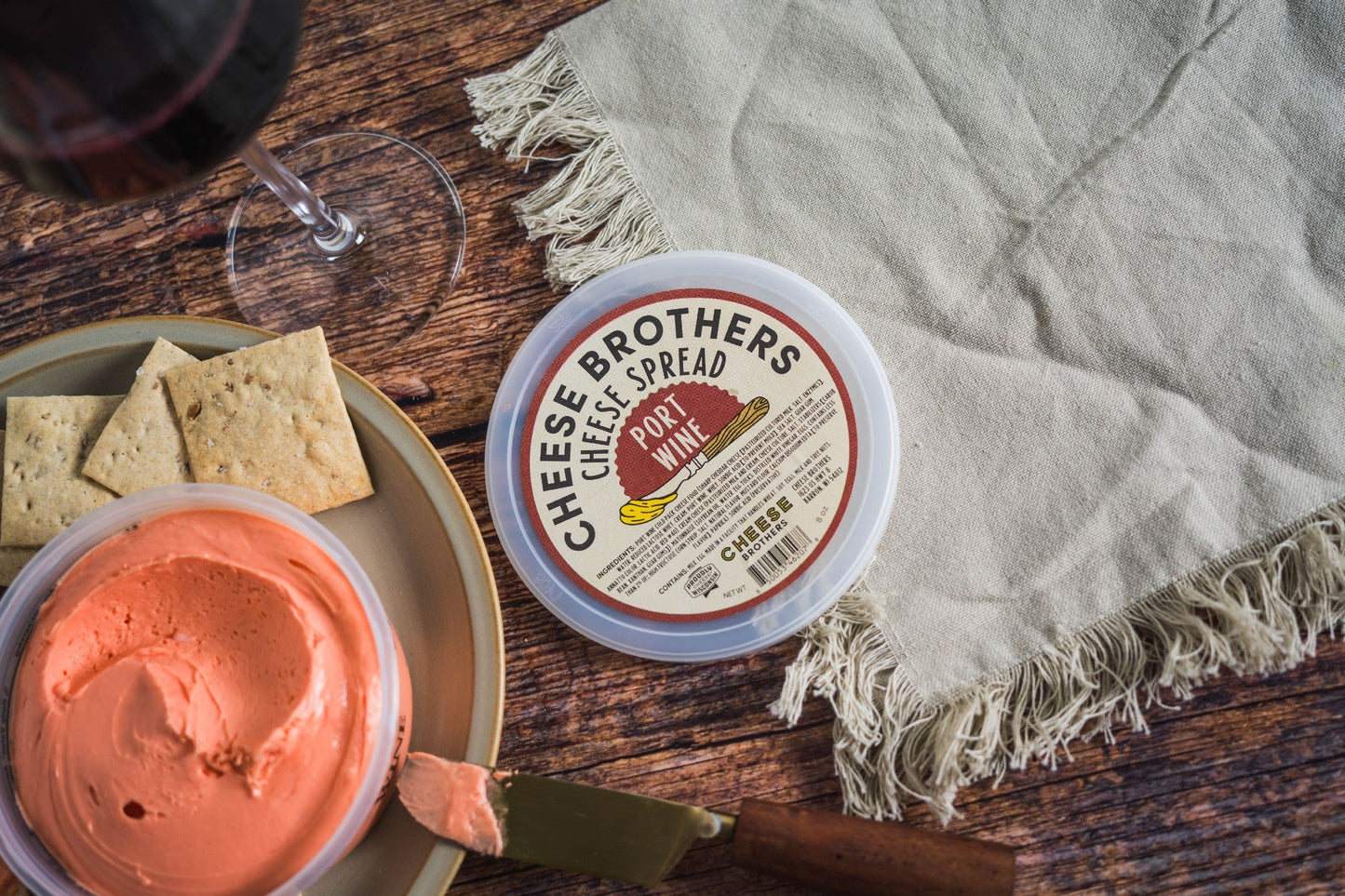 Port Wine Cheese Spread - Sweet & Nutty Wisconsin Cheddar with Port Wine