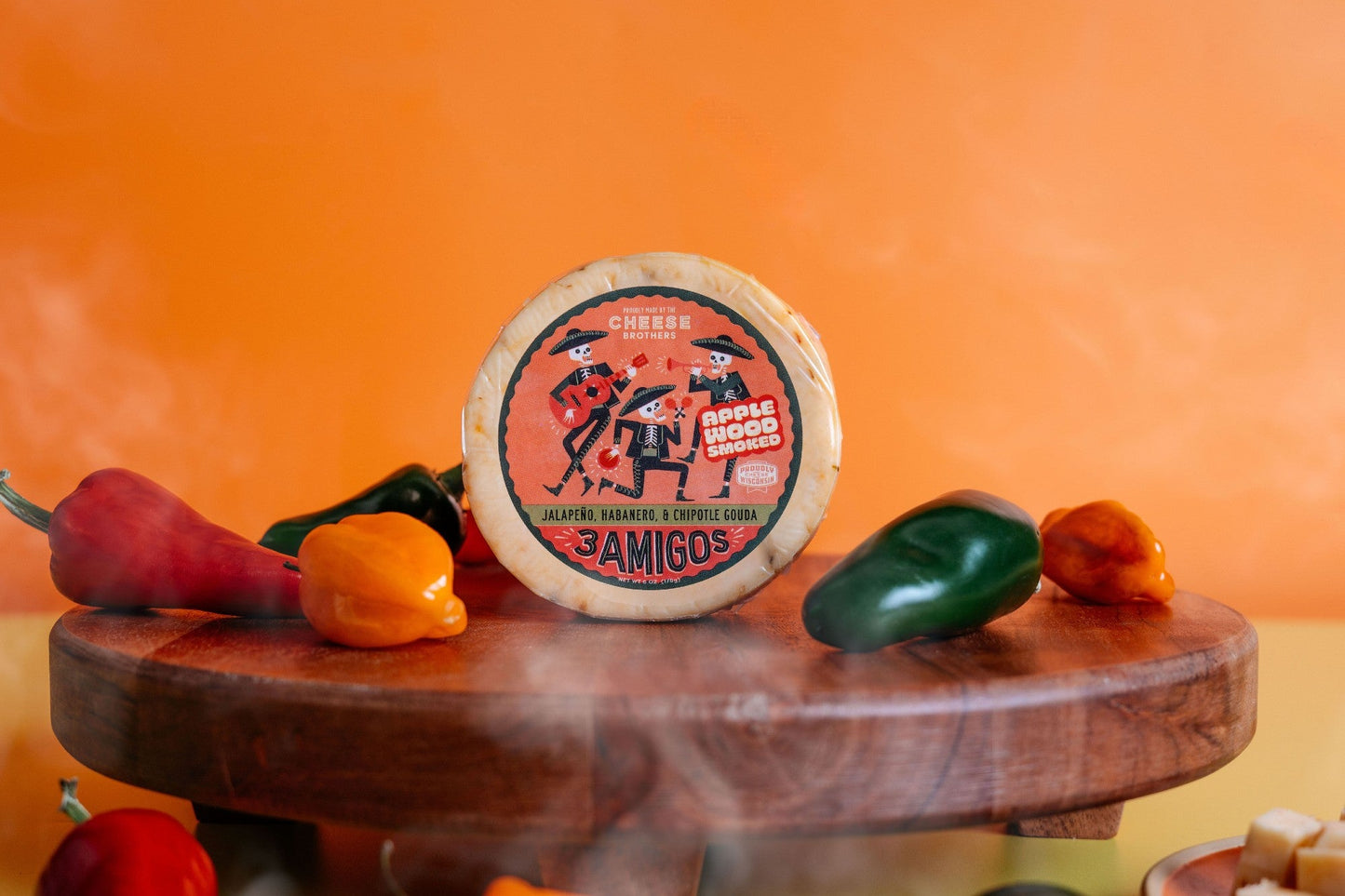 Smoked 3 Amigos Spicy Gouda - Jalapeño, Habanero & Chipotle Cold-Smoked Cheese