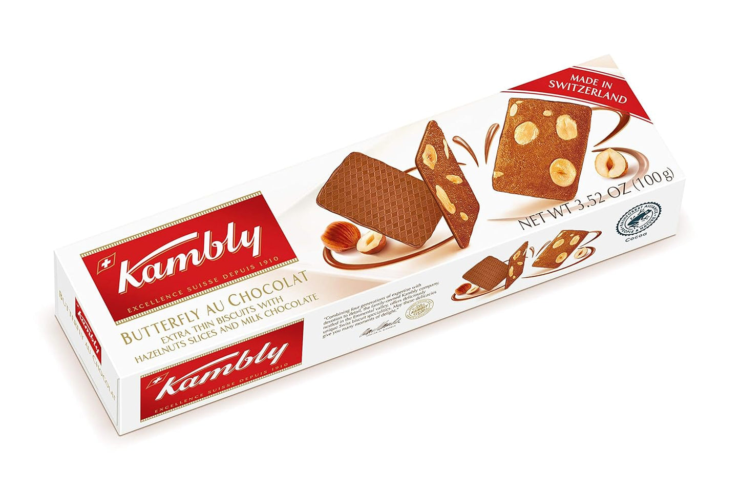 Swiss Kambly Butterfly au Chocolat – Delicate Butter Cookies with Chocolate, 3.5 oz - Taste The Planets