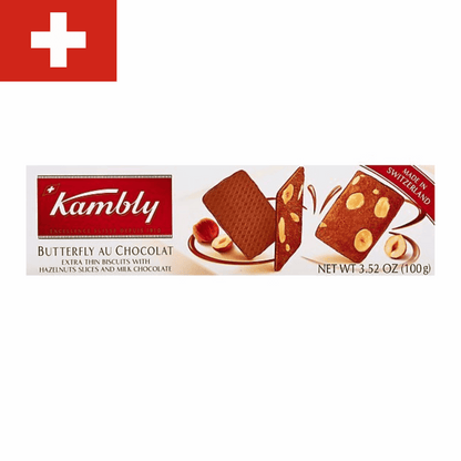 Swiss Kambly Butterfly au Chocolate Delicate Butter Cookies Chocolate | Taste The Planets 