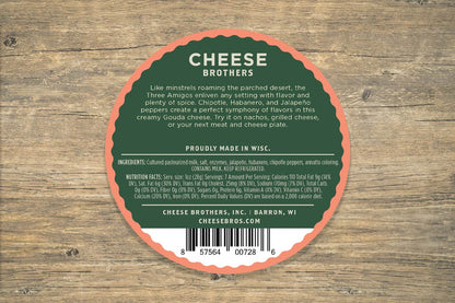 Smoked 3 Amigos Spicy Gouda - Jalapeño, Habanero & Chipotle Cold-Smoked Cheese