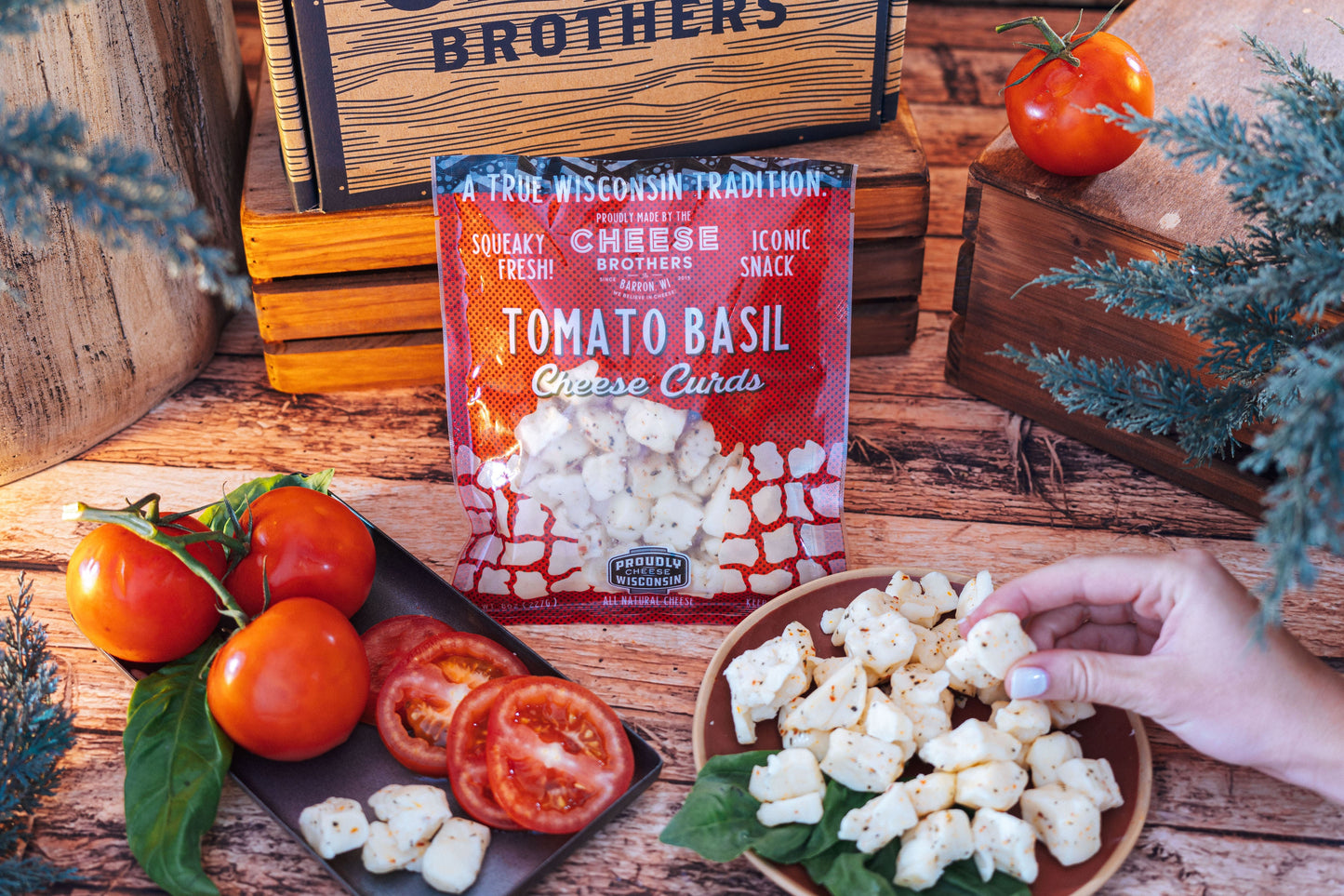 Tomato Basil Cheese Curds - Fresh Wisconsin Curds with Garden Herb Flavor