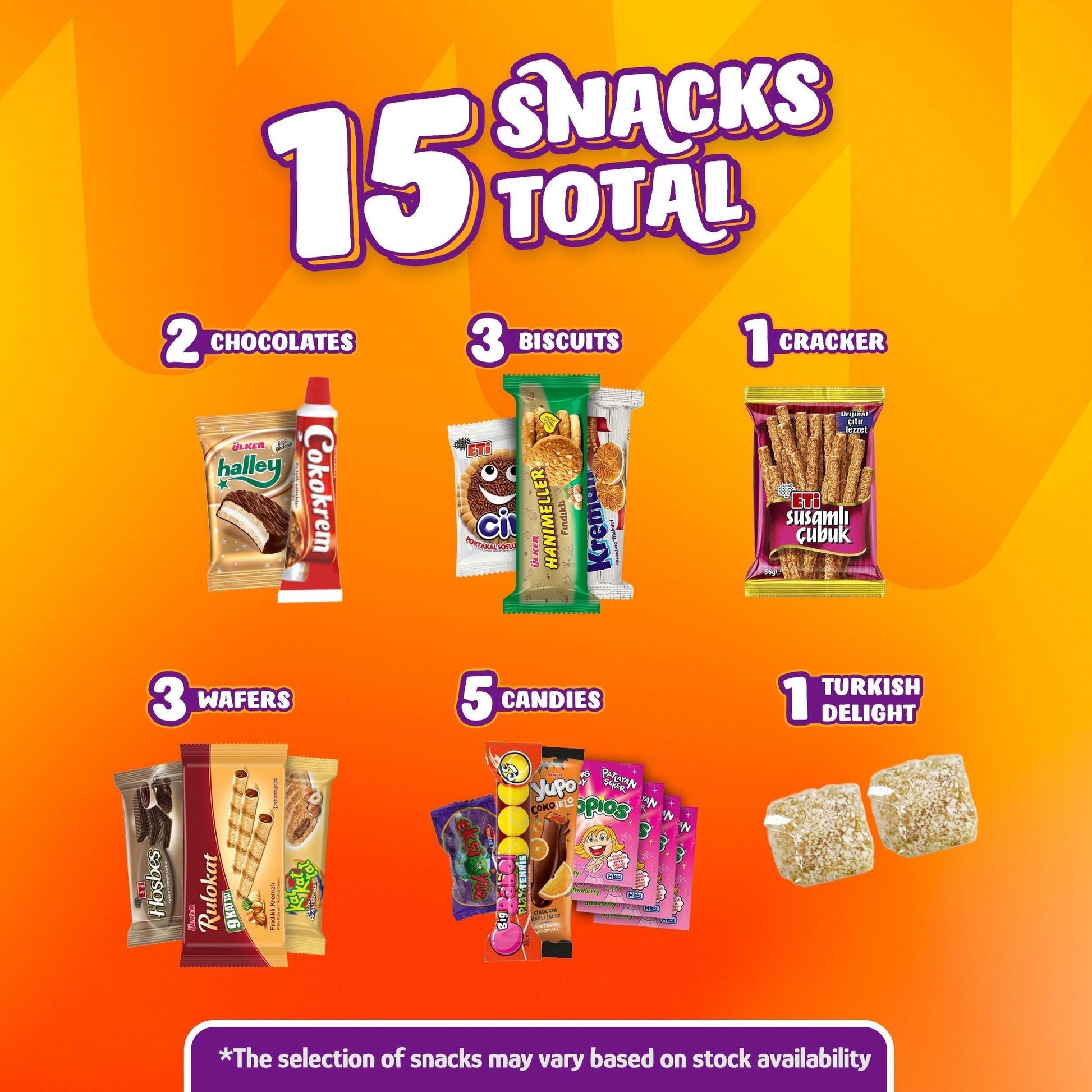 Turkish Snack Box Full-Size International Snack Boxes 15 PCs - 40 PCs | Taste The Planets 