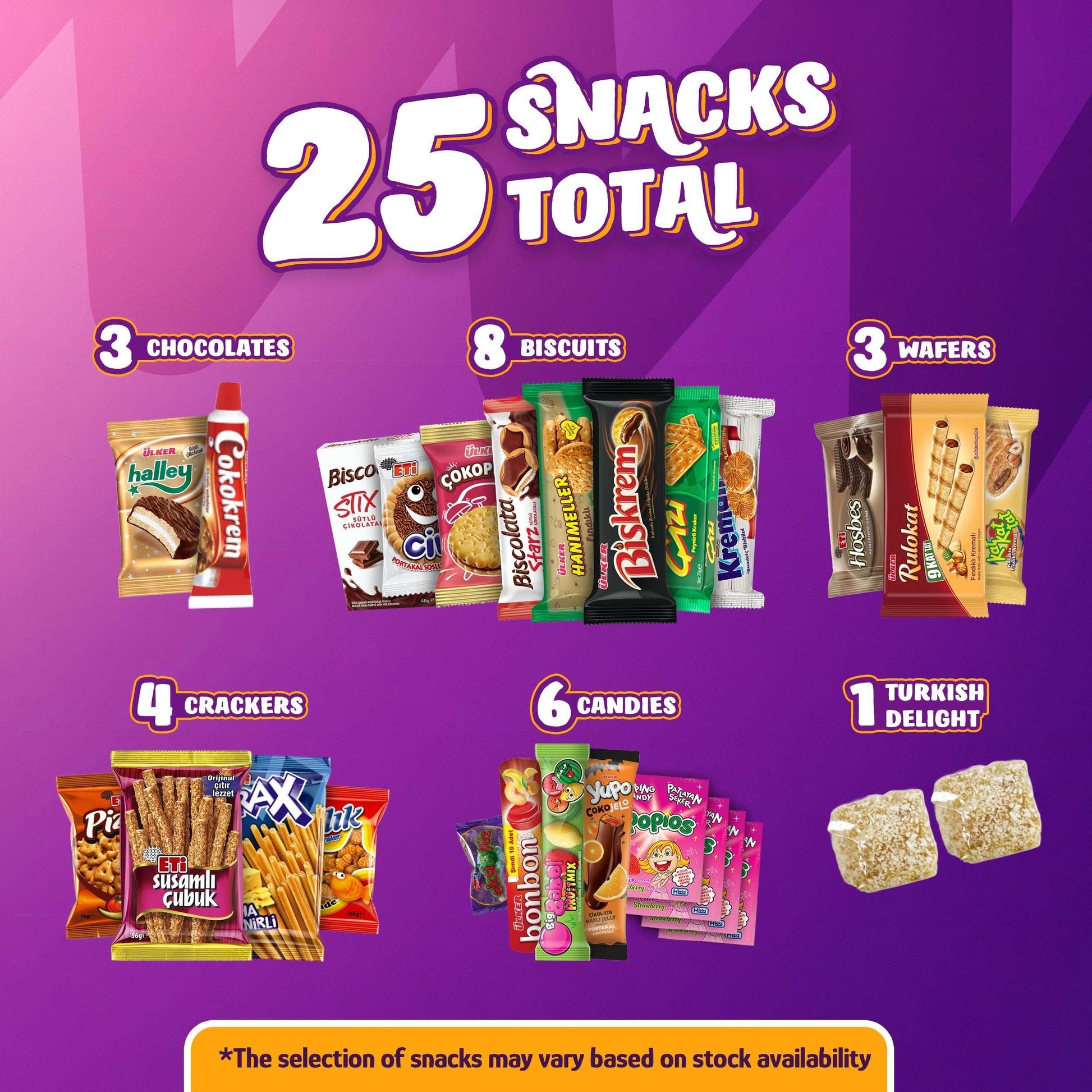 Turkish Snack Box Full-Size International Snack Boxes 15 PCs - 40 PCs | Taste The Planets 