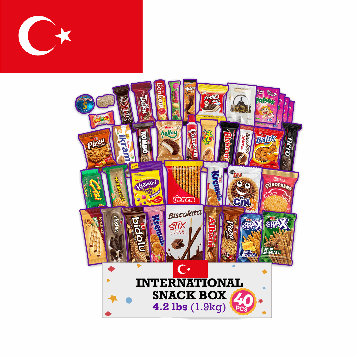 Turkish Snack Box Full-Size International Snack Boxes 15 PCs - 40 PCs | Taste The Planets 