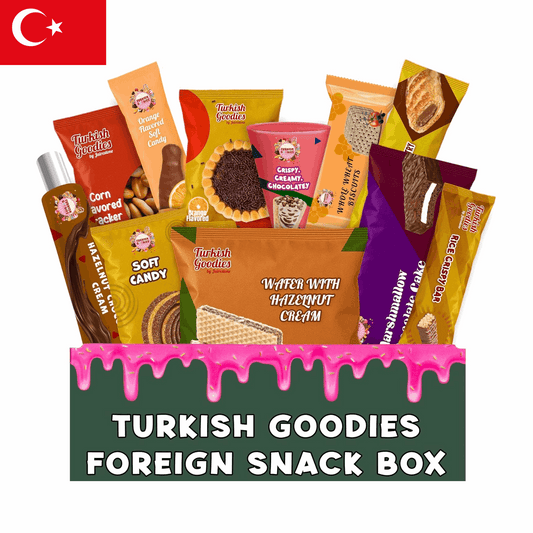 Turkish Snack Box – 11 Global Goodies | Mini Chocolates, Cookies, Marshmallows | Taste The Planets 